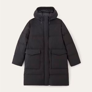 NWT Everlane Long Puffer Coat, Down Fill, Black XS